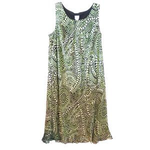 Dorby ruffled hem sleeveless green black dress sz 24W